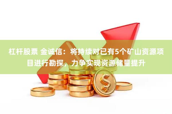 杠杆股票 金诚信：将持续对已有5个矿山资源项目进行勘探，力争实现资源储量提升