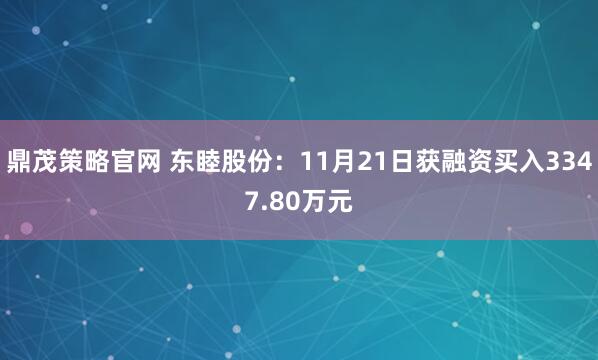 鼎茂策略官网 东睦股份：11月21日获融资买入3347.80万元